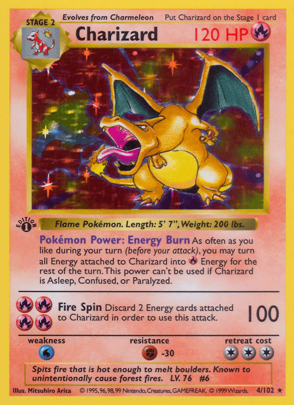Charizard card from the Pokemon Base Set